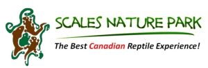 Scales nature park logo with a turtle outline with brown and green reptiles inside of the outline. "The Best Canadian Reptile Experience!"